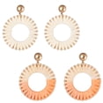 thumbnail image 1 of 2 pares de pendientes de aro con borla de rafia hechos a mano, joyería llamativa de moda para mujeres y niñas, 1 of 5