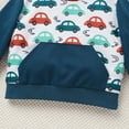 thumbnail image 6 of FYMNSI Toddler Boy Hooded Sweatshirts Color Block Car Printed Hoodie with Pocket Boys Winter Clothes 2-3T, 6 of 8