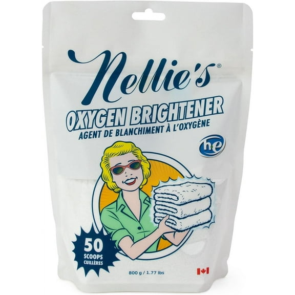 Nellie's Oxygen Brightener Powder, Bleach Alternative, 50 Scoops