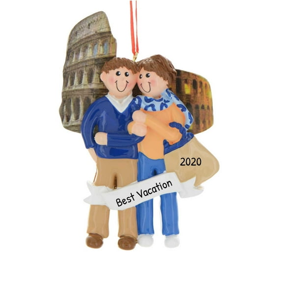 Personalized Vacation Couple in Italy Christmas Ornaments Our First Christmas Together Ornament 2024