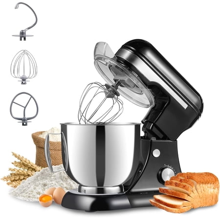 Kitchen Stand Mixer,5.3QT Electric Food Mixer,12 Speeds Portable Lightweight Kitchen Mixer for Daily Use with Egg Whisk,Dough Hook,Flat Beater (Black)