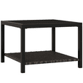 thumbnail image 1 of Outsunny Table Basse d'Extérieur en Rotin de 23,6 Pouces, Table d'Appoint avec Dessus en Verre, Noir, 1 of 10
