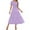FY1_Purple, variant on Meichang Women's Summer Midi Dresses Short Sleeve Notch V Neck Pleated Waist A Line Dress Swing Casual Tiered Long Dress Wedding Guest Dresses