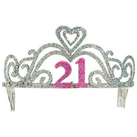 Plastic Glitter 21st Birthday Tiara