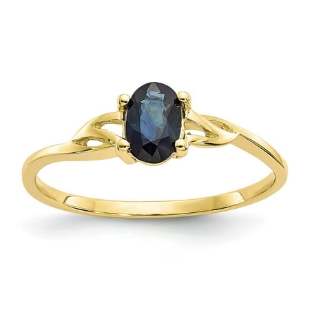 Roy Rose Jewelry 10K Yellow Gold Genuine Sapphire Birthstone Ring - Size: 7