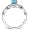 thumbnail image 2 of 14K White Gold Oval Blue Topaz And Diamond Ringsize 7 - Jbsp, 2 of 5