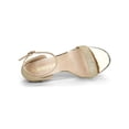 thumbnail image 4 of BLISSFUL STEP Women's Sandals Ankle Strap Stiletto Heels Glitter Sandals Gold 11, 4 of 6