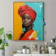 thumbnail image 4 of African Woman Headwrap Canvas Wall Art，Suitable for Living Room，Bedroom，Bathroom，Office and Dinning Room Decoration., 4 of 8
