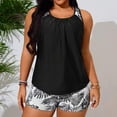 thumbnail image 3 of Women's Plus Size Two-Piece Bikini Set Split Swimsuit, Comfortable Swimwear for Beach, Pool, and Vacation, Ideal for Spring Break and Summer Activities Black L, 3 of 7