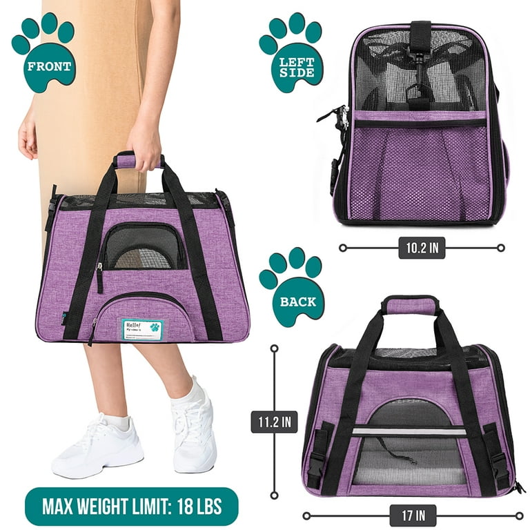 Pet Life 17.8-in x 11.1-in x 13.7-in Purple Collapsible Soft Shell