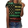 thumbnail image 2 of Giftesty Blouses for Women Dressy Casual Women's Independence Day Printed Round Neck Short Sleeved T-shirt Top, 2 of 4