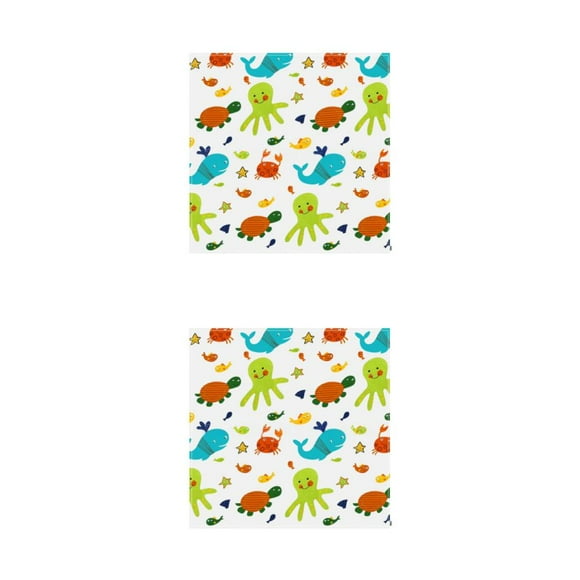 Bewildely Trona Splat Mat Baby Playmat Alfombra Lavable Plegable Poliéster Interior para Picnic Pad sea world 110110cm mundo Marino 110*110cm 2piezas