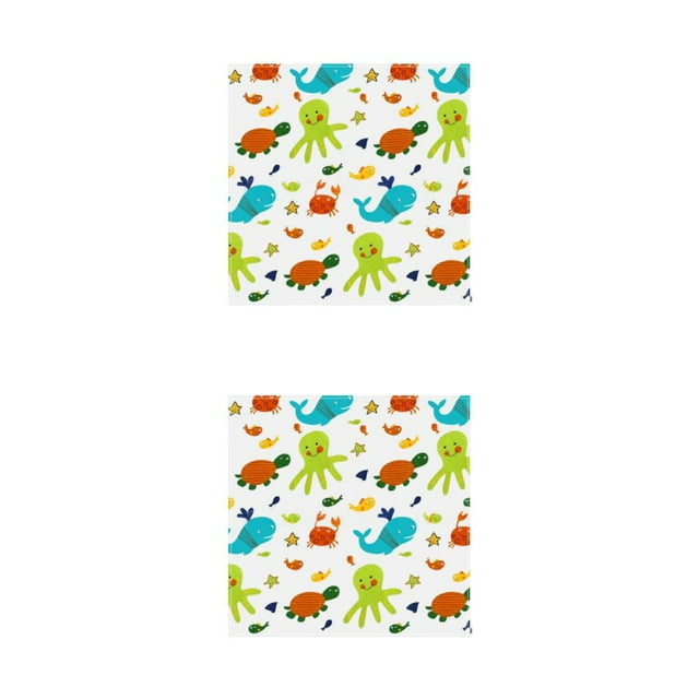 Bewildely Trona Splat Mat Baby Playmat Alfombra Lavable Plegable Poliéster Interior para Picnic Pad sea world 110110cm mundo Marino 110*110cm 2piezas
