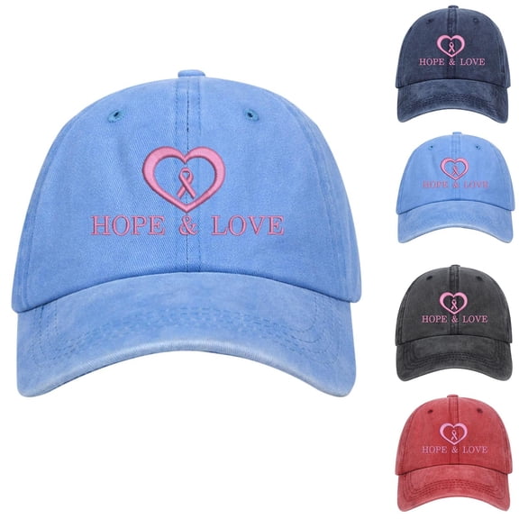 Summer Sales Under $5 Navy Baseball Hats for Men GIJNRIUIUA Breast Cancer Hats for Women Embroidered Adjustable Breast Cancer Awareness Hat Breast Cancer for Woman Women's Hats & Caps