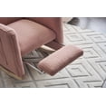 thumbnail image 4 of Rocking Chair Nursery Glider Chair with Adjustable FootRest, Nursery Rocking Chairs with Wood Legs Side Pocket, Teddy High Back Nursing Chair, for Living Room, Bedroom, Cozy Reading, Pink, 4 of 9