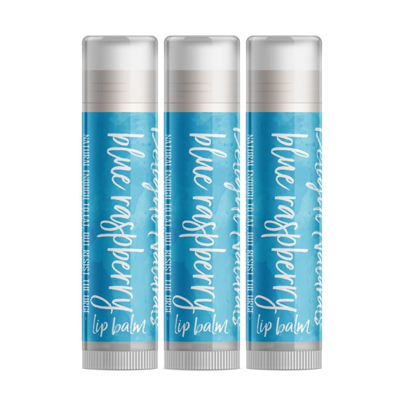 Delight Naturals Blue Raspberry Lip Balm - 3 Pack