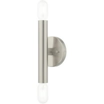 5.125 inch 2 Light Brushed Nickel ADA Wall Sconce with Steel base material