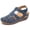 Blue, variant on Sandals Women Dressy Summer Closed Toe Wedge Sandals Vintage Casual Hollow Out Shoes