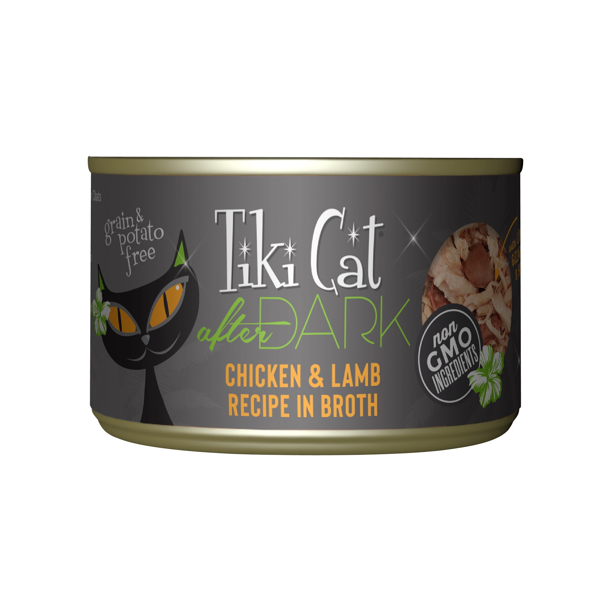 (12 pack) Tiki Cat After Dark Whole Foods Wet Cat Food, Chicken & Lamb, 5.5 oz. Can