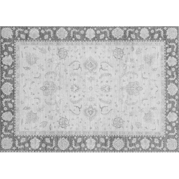 Ahgly Company Indoor Rectangle Oriental Gray Modern Area Rugs, 7' x 9'