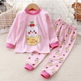 thumbnail image 2 of TOWED22 Toddler Baby Girl Boy Fall Winter Outfits 2 Piece Long Sleeve Pullover Sweatshirt and Joggers Pants Set Cute Print Clothes Clothing(Pink,6-7 Y), 2 of 4