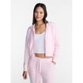thumbnail image 2 of No Boundaries French Terry Zip-Up Hoodie Jacket, Women's Sizes XXS-XXL, 2 of 6