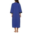 thumbnail image 6 of Ekouaer Women Zipper Robe 3/4 Sleeves Loungewear Dress Full Length Sleepwear Pockets Housecoat Nightgown Long Bathrobe, 6 of 7