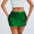 thumbnail image 3 of Women's Sequin Skirt Sparkle Stretchy Bodycon Mini Skirts (Green XS), 3 of 7
