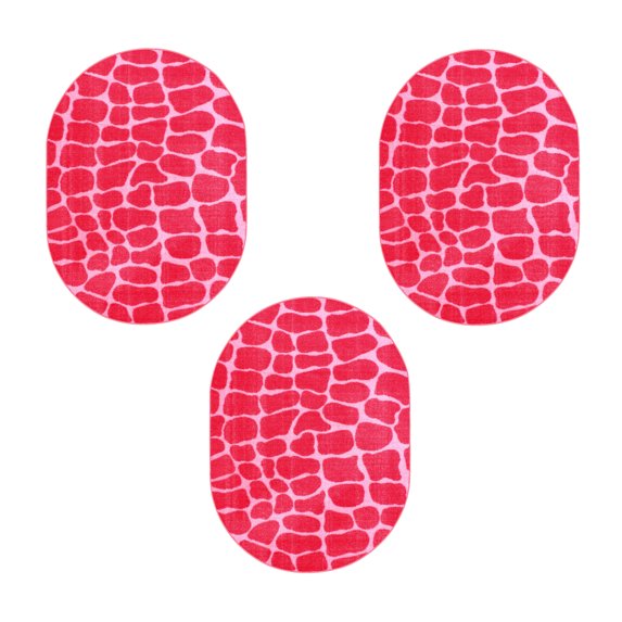 Furnish My Place Crocodile Pink Area Rug, Animal Print Area Rug, Pet-Friendly Rug, Baby Nursery Mat, Indoor Rug, Perfect for Living Room, Playroom, 1.5' x 2.25' Oval - Set of 3