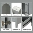 thumbnail image 5 of 24" Bathroom Vanity with Sink, Bathroom Vanity Cabinet with Two Drawers and Door, Adjustable Shelf, Solid Wood and MDF, Grey (Old Sku:WF309411AAE), 5 of 9