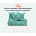 thumbnail image 3 of Alaskan King Comforter Diamond Ruffle Aqua Green 300 GSM Plush Siliconized Microfiber Fill Duvet Insert With 1000 Thread Count Egyptian Cotton Shell Fluffy with Piping & Pillowcases, 3 of 8