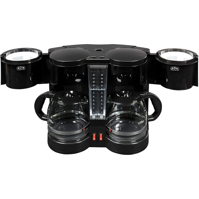 Double Coffee Brewer Station - Dual Drip Coffee Maker Brews two 12-cup  Pots, Make Regular or Decaf at Once or Different Flavors, w/ Individual  Heating