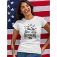 thumbnail image 2 of 4Th July Independence Day Shaped T-Shirt Women -Image by Shutterstock, Female Large, 2 of 4