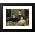 thumbnail image 2 of Albert Anker 18x14 Black Modern Framed Museum Art Print Titled - The Zaeslin Siblings (1896), 2 of 5