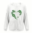 thumbnail image 4 of Fewfanhot Womens Tops St. Patricks Day Shamrock Sweatshirt Raglan Sleeve Clover Print Jumper Irish Crew Neck Pullover Tops, 4 of 6