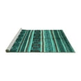 thumbnail image 2 of Ahgly Company Machine Washable Indoor Rectangle Oriental Turquoise Blue Industrial Area Rugs, 4' x 6', 2 of 4