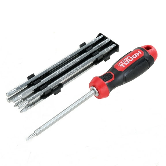 Hyper Tough 8 Piece Interchangeable Slotted & Phillips Bits Screwdriver Set