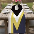 thumbnail image 4 of Yellow Black Geometric Table Runner 72 Inches, Modern Abstract Lines Color Blocks Bed Runner Dresser Scarves Tabletop for Indoor Outdoor Parties/Ceremony/Banquet, 18" x 72", 4 of 9