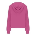thumbnail image 5 of Women'S Tops Women's Solid Sweatshirt Women's Fashion Casual Zipper Long Sleeved Loose Solid Color Hoodie, 5 of 5