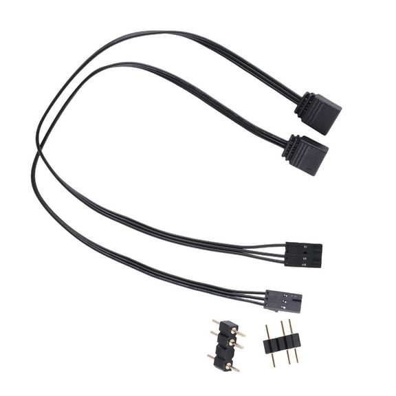 Black Adapter Cables for Corsairs QL LL120 ICUE RGB to ARGB Seamless Connection Cord 3Pin 4Pin 2PCS