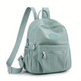 thumbnail image 1 of New Solid Aqua Blue Black Large-capacity Nylon Fashion Backpack, 1 of 5