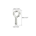 thumbnail image 2 of 500uds Tornillo Ojo Pasadores Ganchos Mini Ojales Tornillos Roscados Unique Bargains Plateado 4x8x1mm, 2 of 5