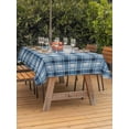 thumbnail image 3 of Outdoor Tablecloth with Umbrella Hole for Patio/Picnic/Party/Camping, Blue Plaid Waterproof Table Cloth Rectangle Table Cover Washable, Modern Simple Watercolor Buffalo Lattice (60"x 120"), 3 of 8