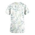 thumbnail image 4 of Fiudx Ofertas y Liquidaciones Top de Enfermera Informal con Cuello En V y Manga Corta con Bolsillo Estampado para Mujer, 4 of 5