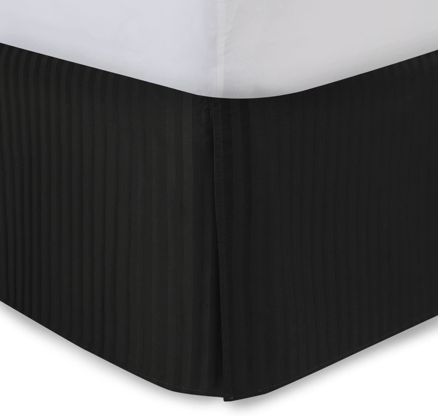 Black Bed Skirt Twin XL Bed Skirt 14 Inch Drop, Tailored ...