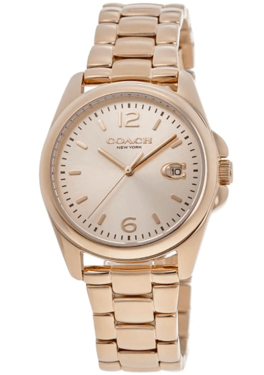 Store NEW Coach Women's Boyfriend Watch Crystal Bezel Logo Dial Silver and Gold Toned