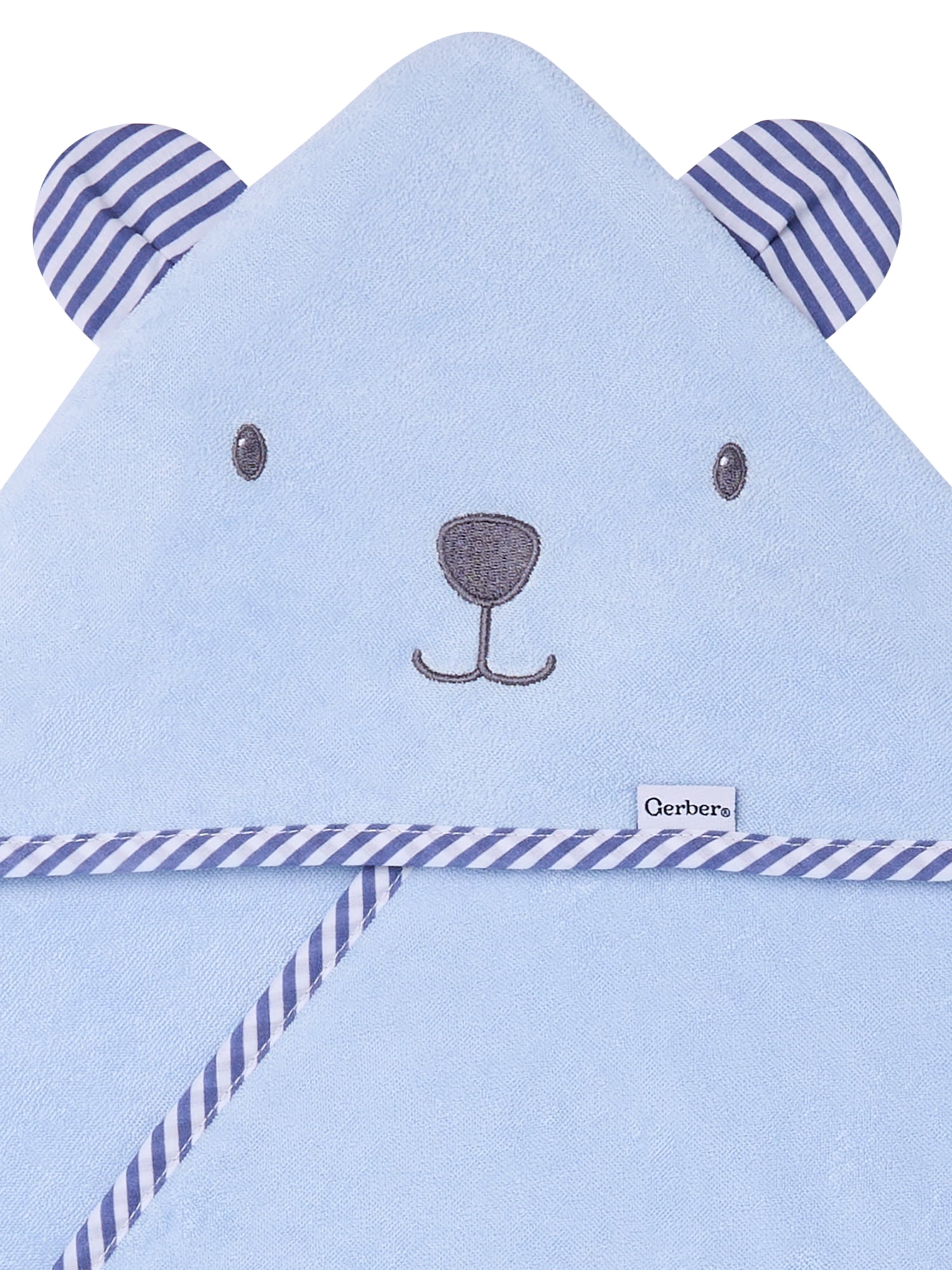 Gerber Baby Boy Blue Absorbent Hooded Towel, One Size