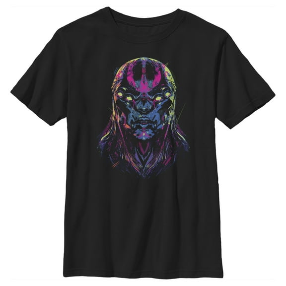 Boy's Marvel Eternals Kro Devious Face  Graphic Tee Black Medium