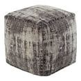 thumbnail image 1 of TOV Furniture Chenille 18"H Traditional Fabric Pouf in Neutral Gray, 1 of 5