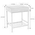 thumbnail image 3 of Vanity Stool with Storage, 19 Inch Faux Leather Ottoman Foot Rest Stool, Makeup Stool with Metal Legs for Bedroom, Living Room, Bathroom, White, 3 of 6